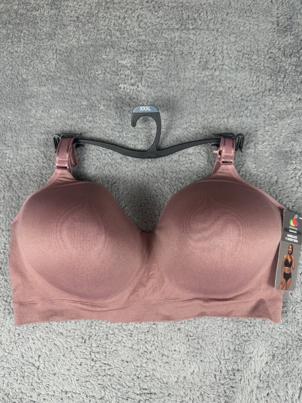 Fruit of the Loom Women's Seamless Wireless T-Shirt Bra Pink XXXL